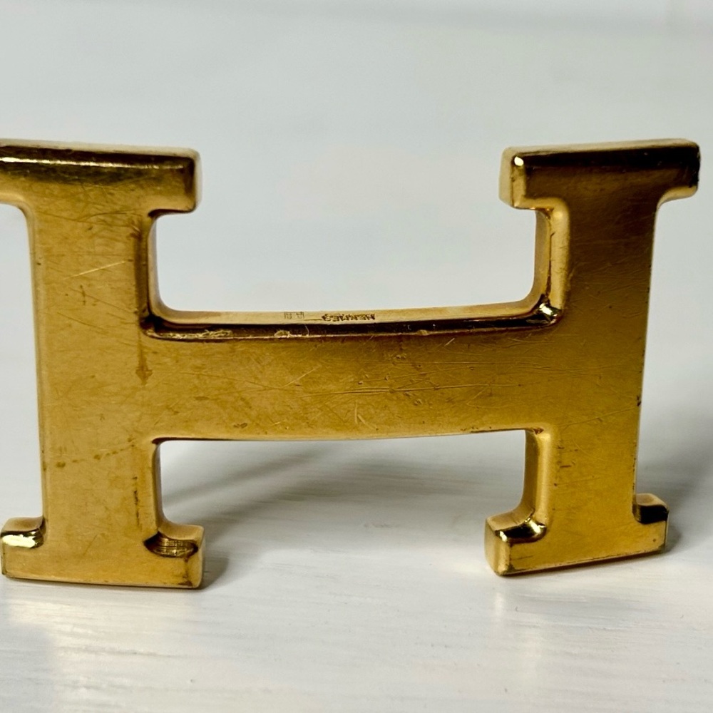 Hermes gold plated vintage belt buckle